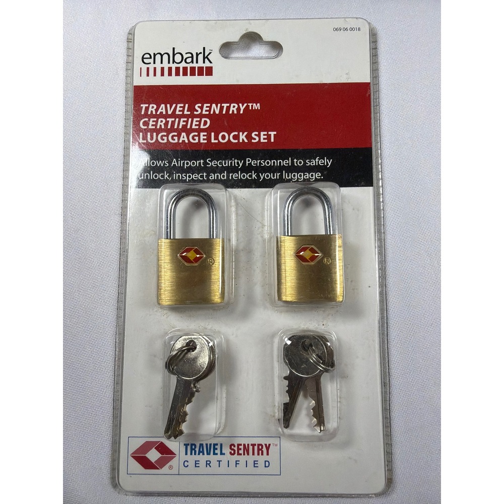 Embark Travel Sentry Certified Luggage LockSet Unisex OS Gold Brass TSA Approved